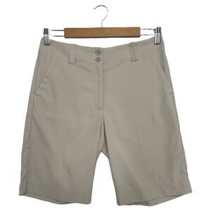 Nike Golf Shorts Womens 4 Tan Bermuda Dri Fit Victory Flex Athletic Sporty